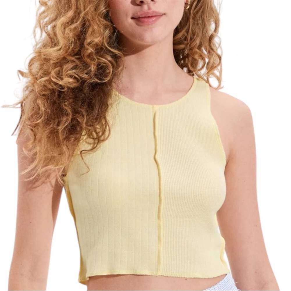 🌻 AE | Yellow High Neck Tank Top